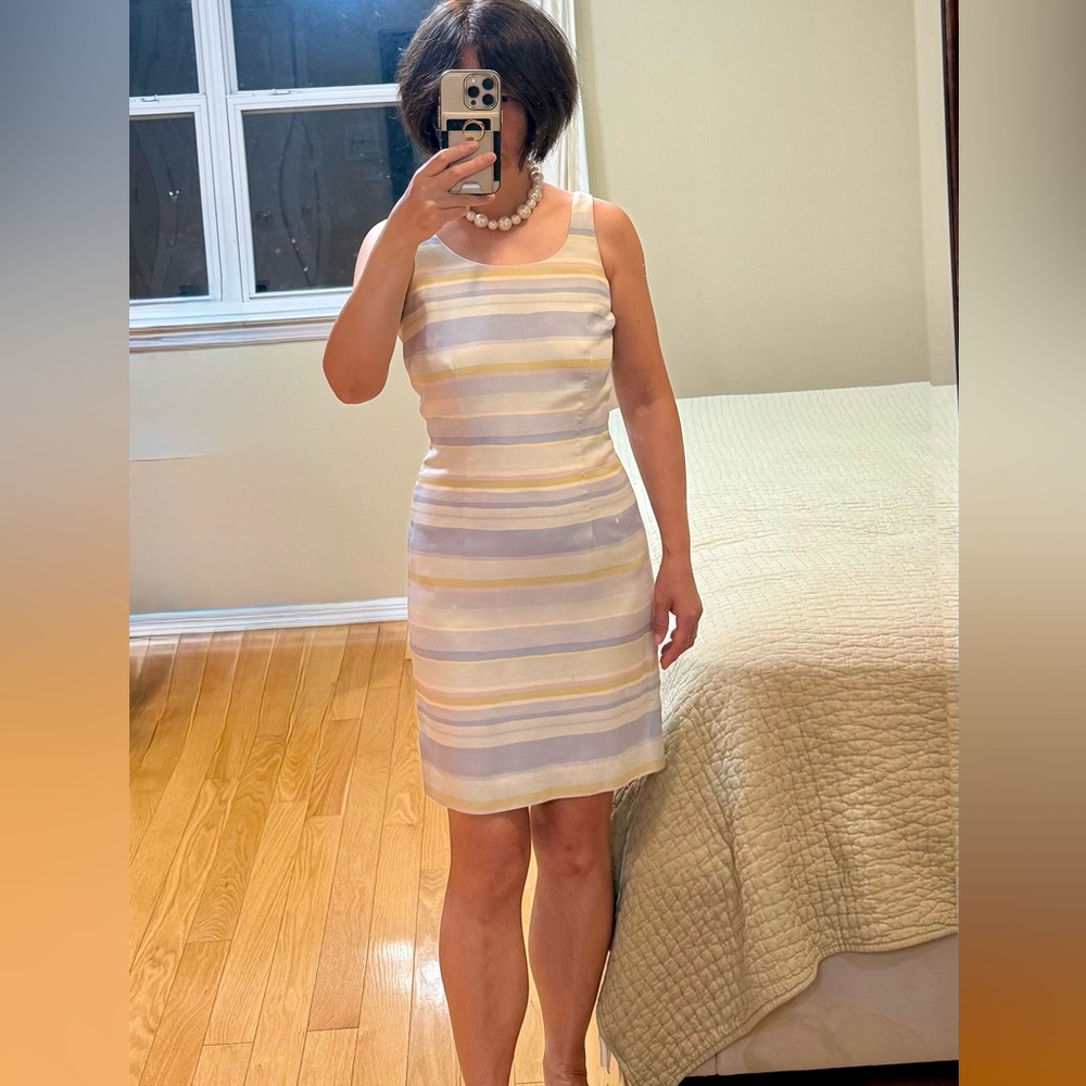 Ann Taylor Pastel Striped Midi Dress
